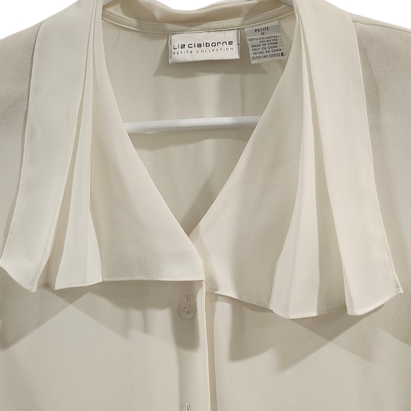 Liz Claiborne Cream Button-Up Blouse - Picture 3 of 4